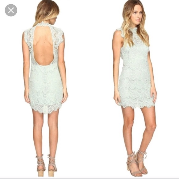 Free People Dresses & Skirts - Free People Seafoam Lace Eyelash Dress